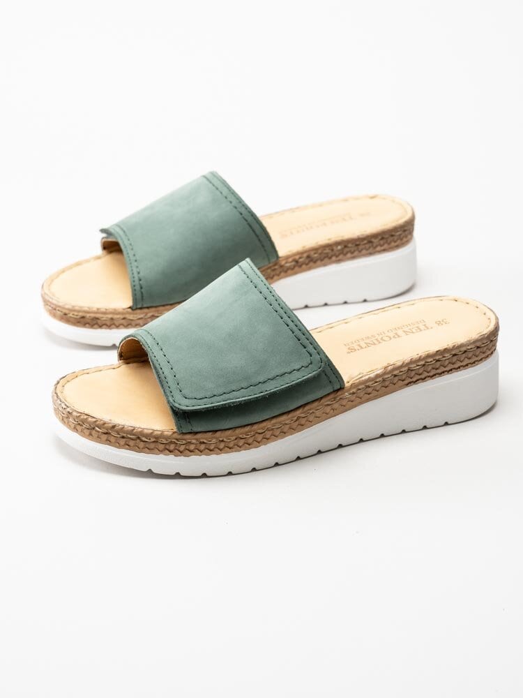 Köp Ten Points - Malin - Gröna slip sandaler nubuck Malin | Skoman.se