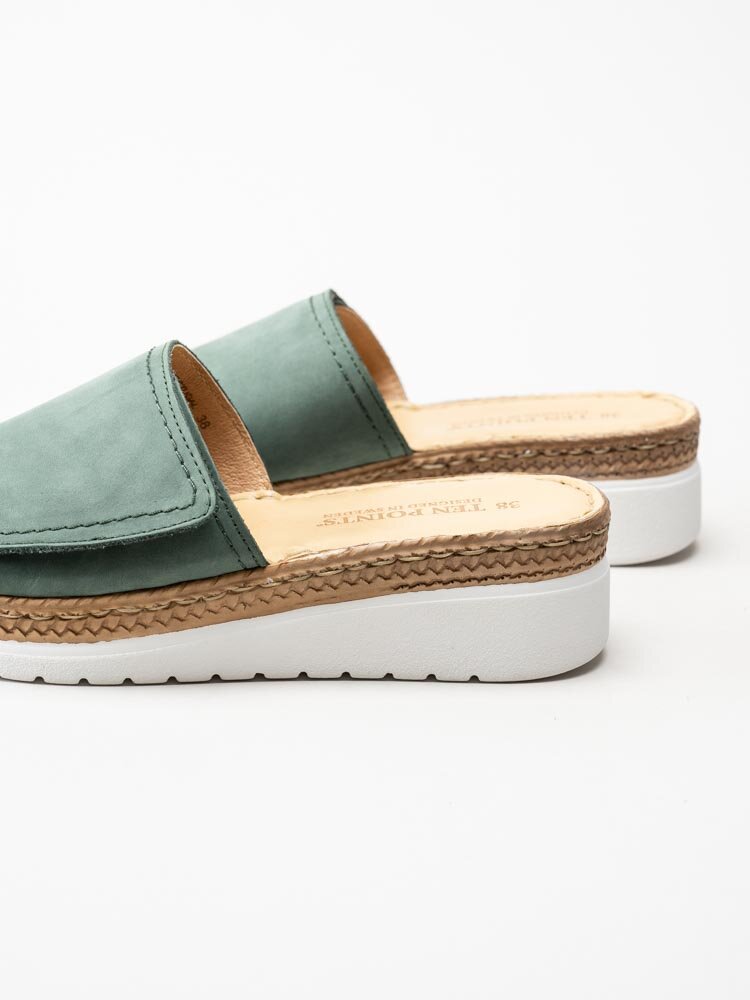 Ten Points - Malin - Gröna slip in sandaler i nubuck