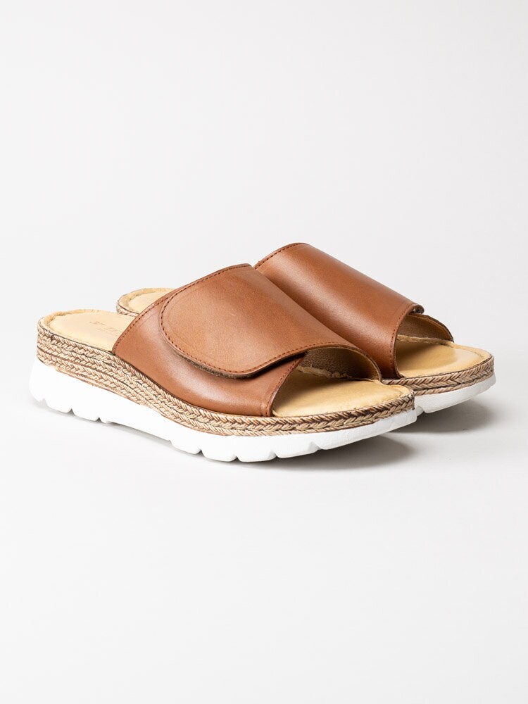 Ten Points - Maya - Bruna slip in sandaler i skinn