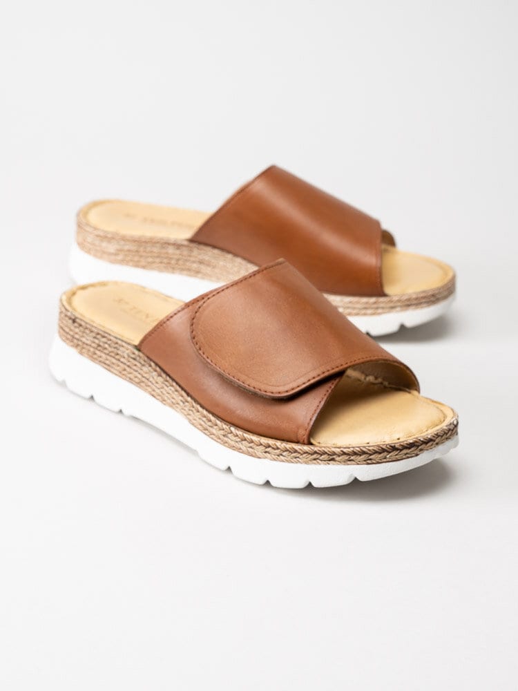 Ten Points - Maya - Bruna slip in sandaler i skinn