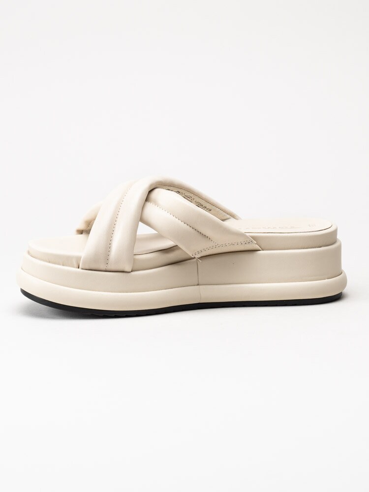 Tamaris - Off white slip in platåsandaletter i skinn