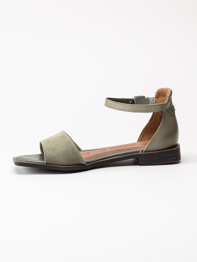 Tamaris - Gröna sandaler i mocka och skinn
