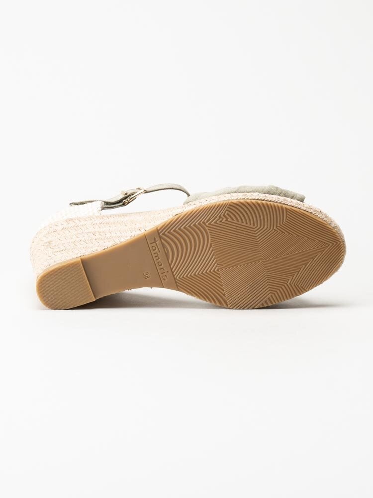 Tamaris - Gröna kilklackade sandaletter