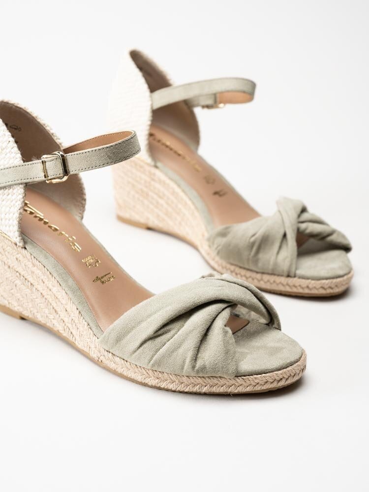 Tamaris - Gröna kilklackade sandaletter