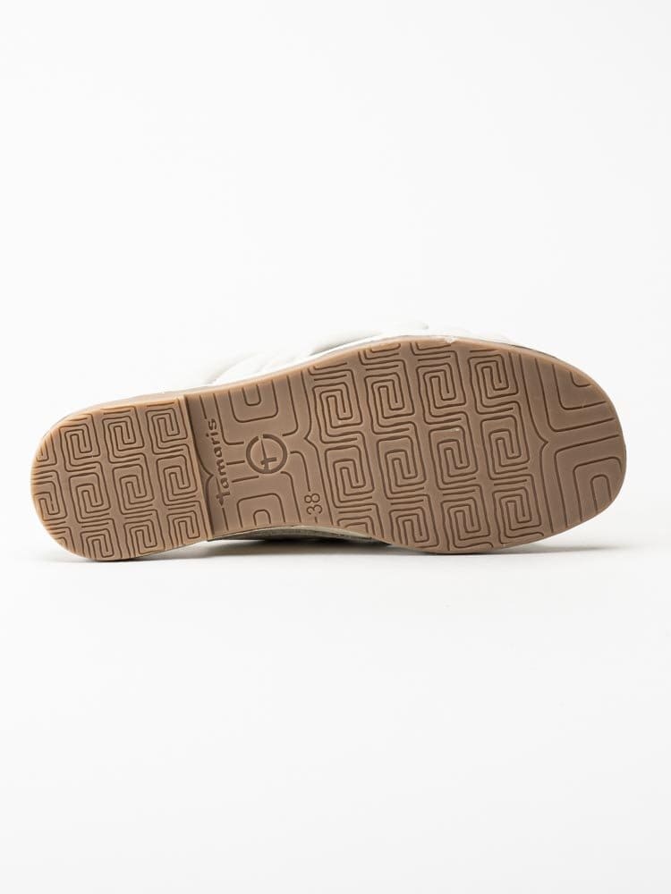 Tamaris - Off white slip in sandaler i skinn