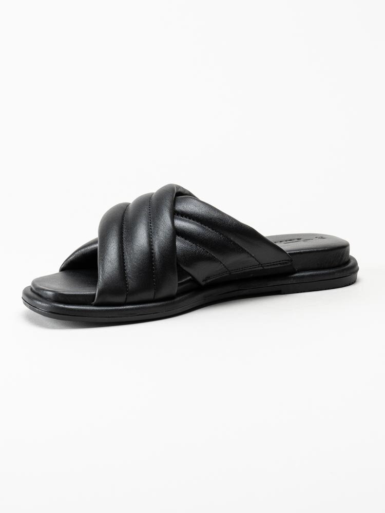 Tamaris - Svarta slip in sandaler i skinn