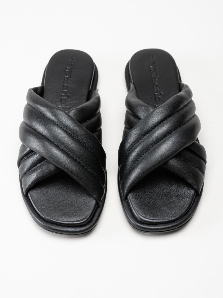 Tamaris - Svarta slip in sandaler i skinn