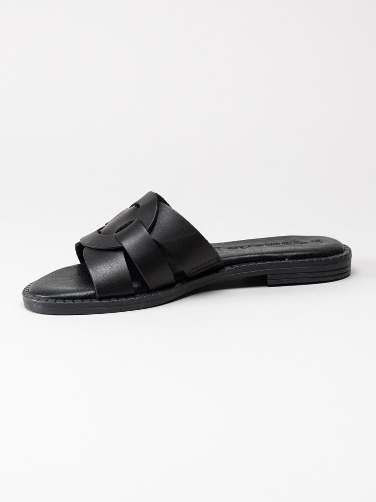 Tamaris - Svarta slip in sandaler i skinn