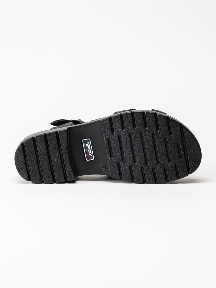 Igi & Co - Svarta grova sandaler i skinn