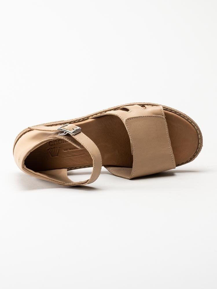 Charlotte of Sweden - Ljusbruna sandaler i skinn