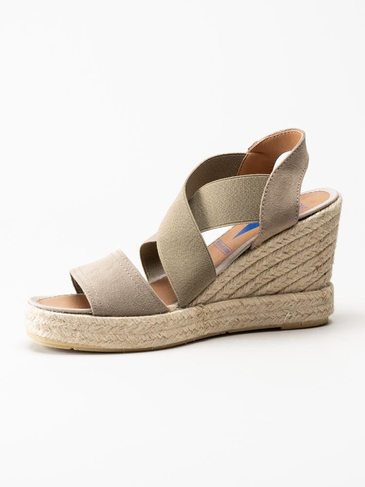 Verbenas - Silvia - Beige kilklackade espadrillos i mocka