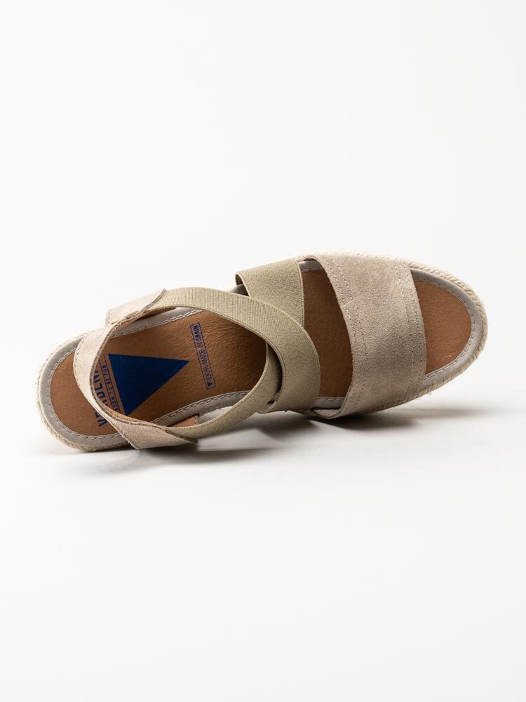 Verbenas - Silvia - Beige kilklackade espadrillos i mocka