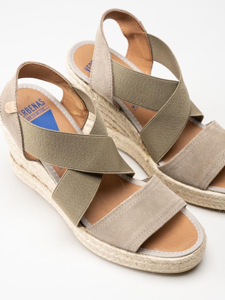 Verbenas - Silvia - Beige kilklackade espadrillos i mocka