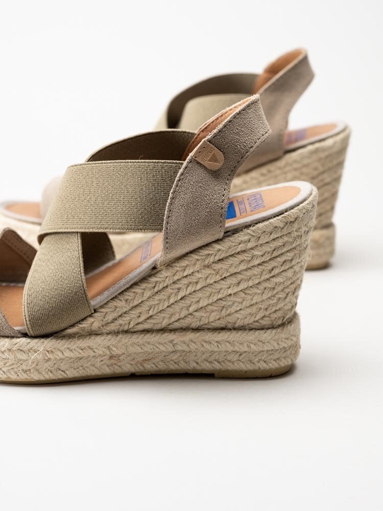 Verbenas - Silvia - Beige kilklackade espadrillos i mocka