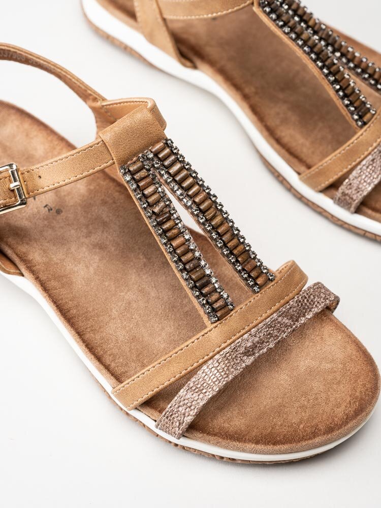 Lunar - 246Perrie - Ljusbruna sandaler i skinnimitation