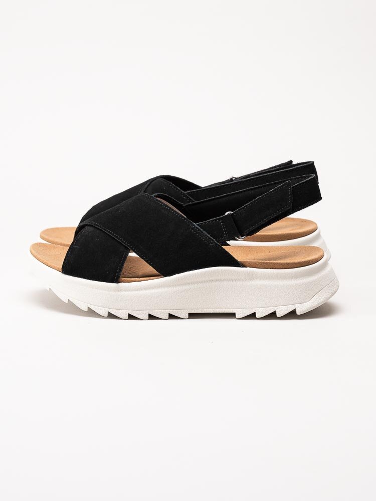 Clarks - Dashlite Wish - Svarta sandaler i mocka