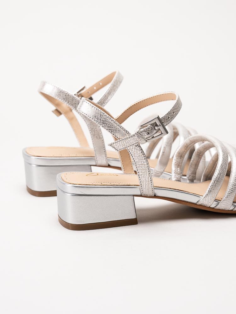 Clarks - Seren25 Part - Silvermetallic remsandaletter i skinn