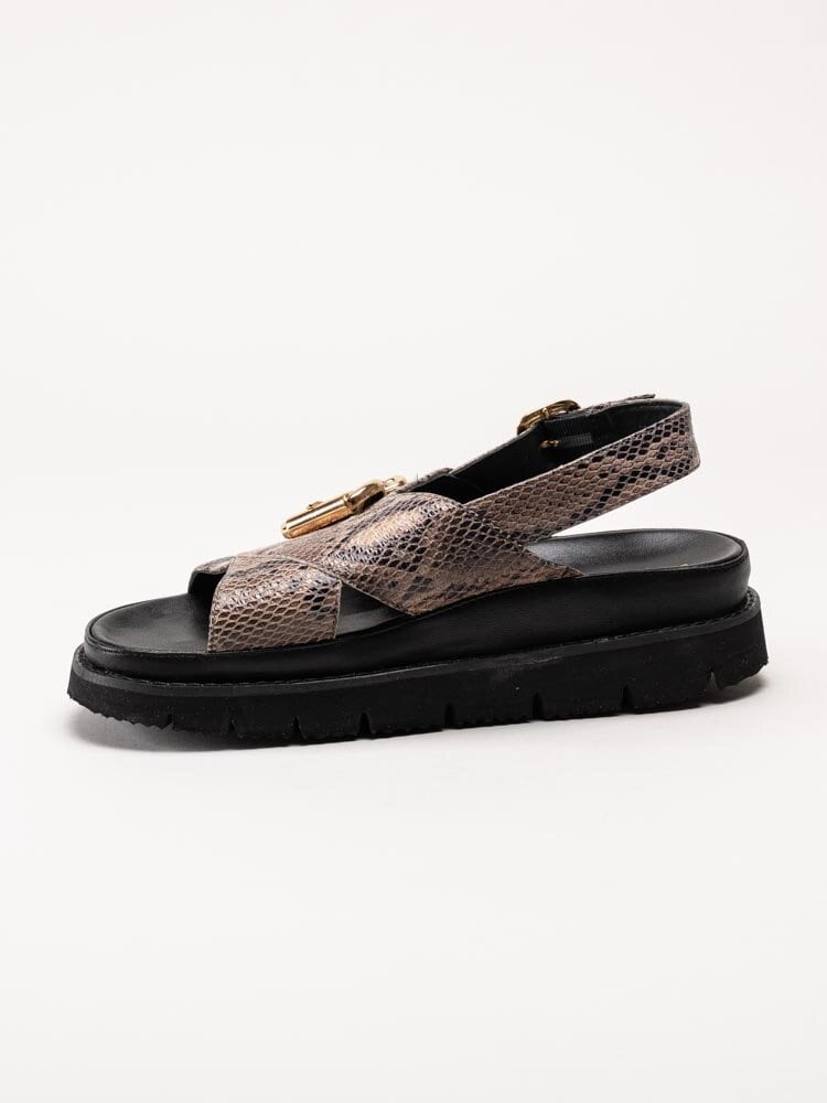 Copenhagen Shoes - As A Woman - Bruna platå-sandaler med snake-mönster