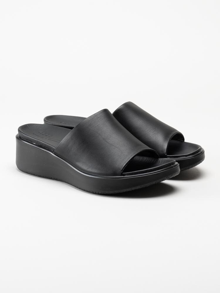 Ecco - Flowt Wedge LX - Svarta slip in sandaler