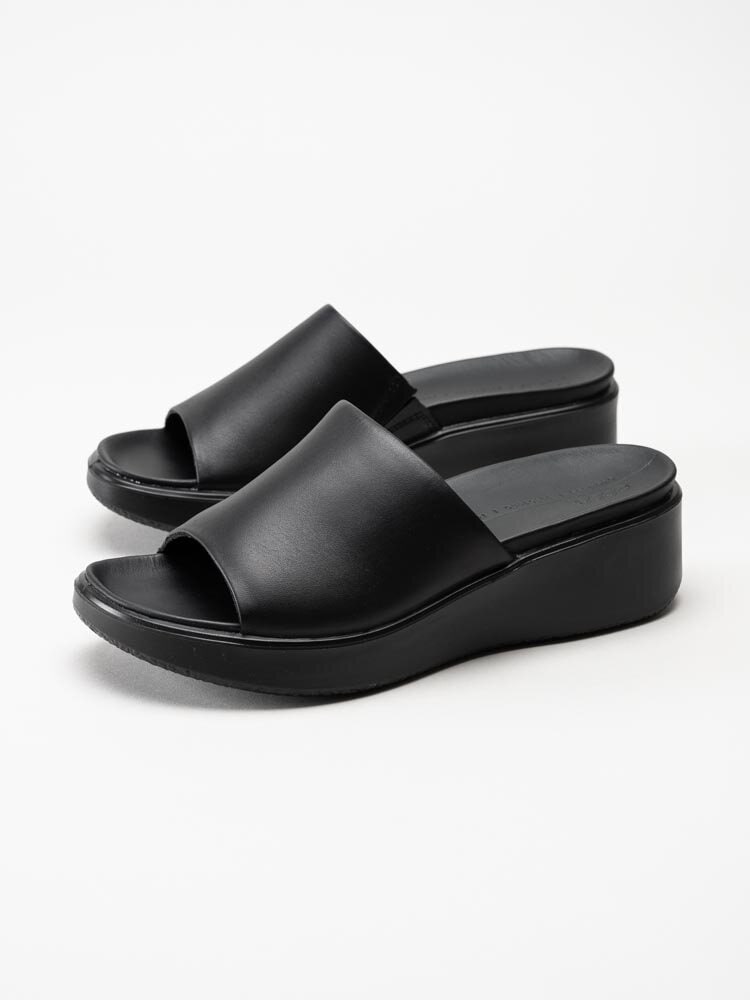 Ecco - Flowt Wedge LX - Svarta slip in sandaler