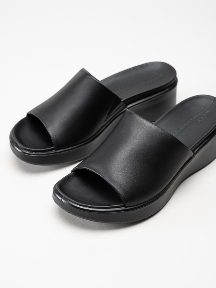 Ecco - Flowt Wedge LX - Svarta slip in sandaler