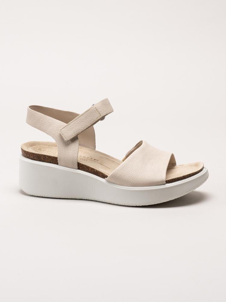 Ecco - Flowt Wedge Cork - Beige kil-klackad sandal