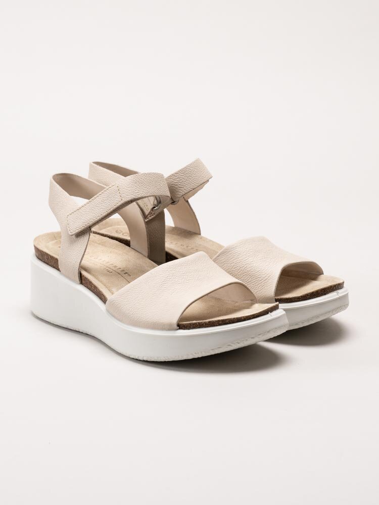 Ecco - Flowt Wedge Cork - Beige kil-klackad sandal