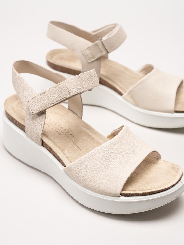 Ecco - Flowt Wedge Cork - Beige kil-klackad sandal