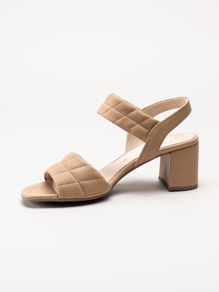 Gabor - Beige sandaletter i quiltat skinn