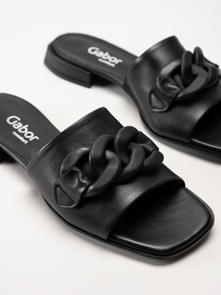 Gabor - Svarta slip in sandaler i skinn