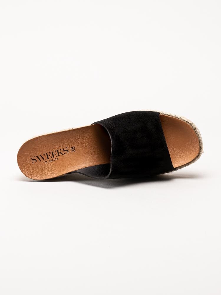 Sweeks - Tyra - Svarta kilklackade slip in sandaletter