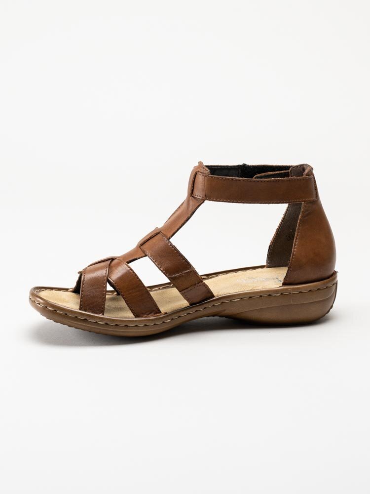 Rieker - Bruna sandaler med vristrem och bakkappa