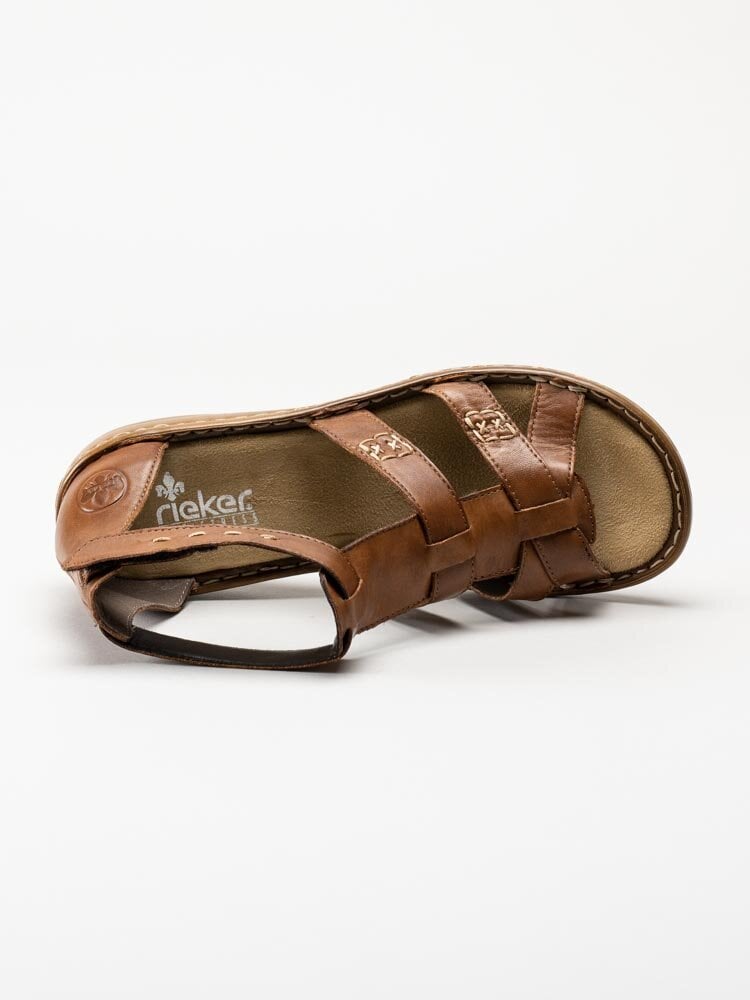 Rieker - Bruna sandaler med vristrem och bakkappa