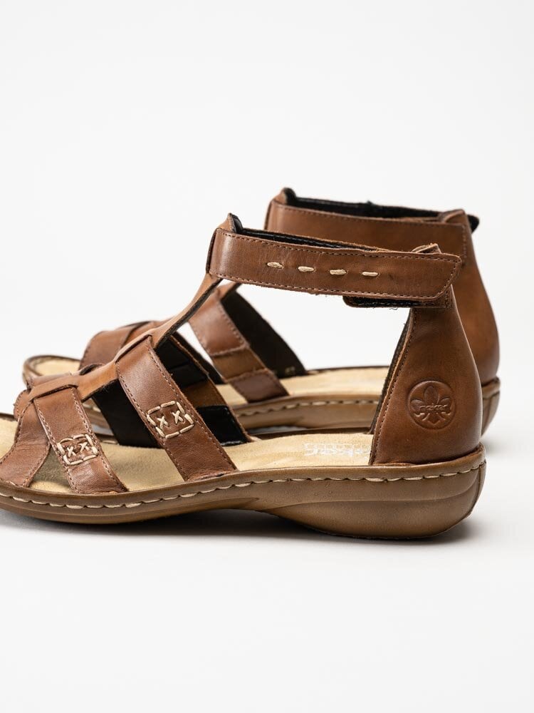 Rieker - Bruna sandaler med vristrem och bakkappa
