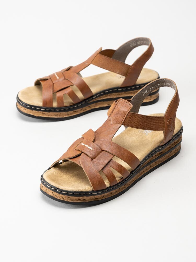Rieker - Bruna kilklackade sandaletter