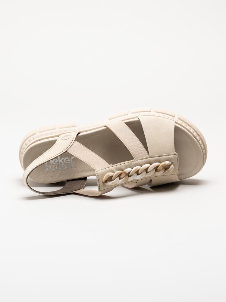 Rieker - Beige sandaler med chunky sula