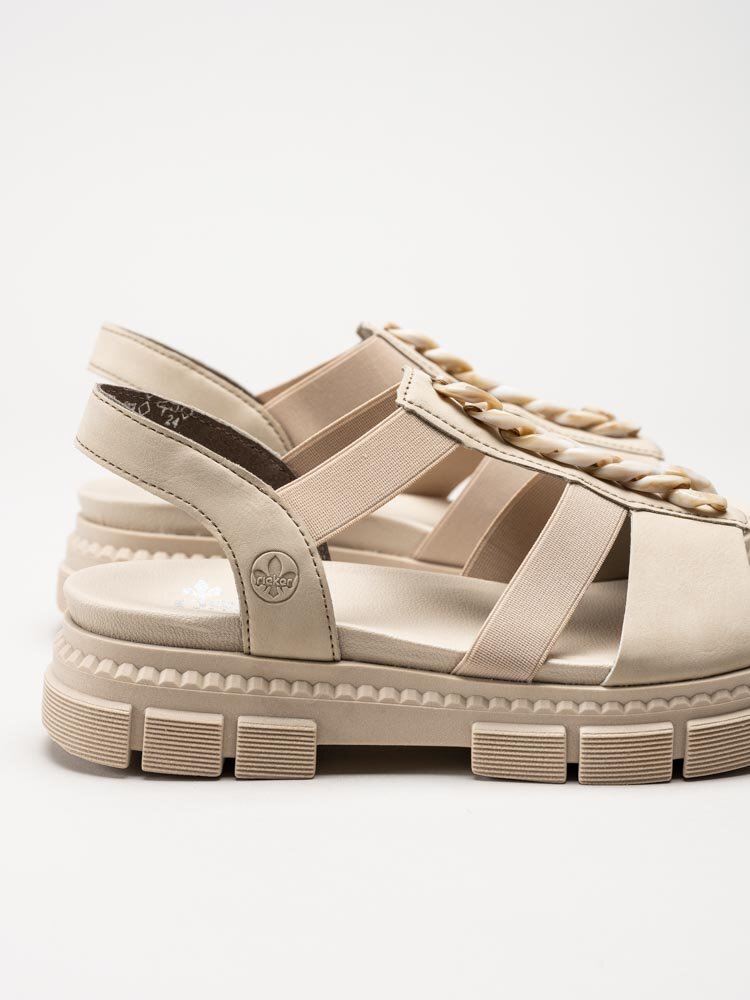 Rieker - Beige sandaler med chunky sula