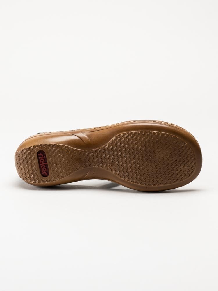 Rieker - Svarta sandaler med vristrem och bakkappa