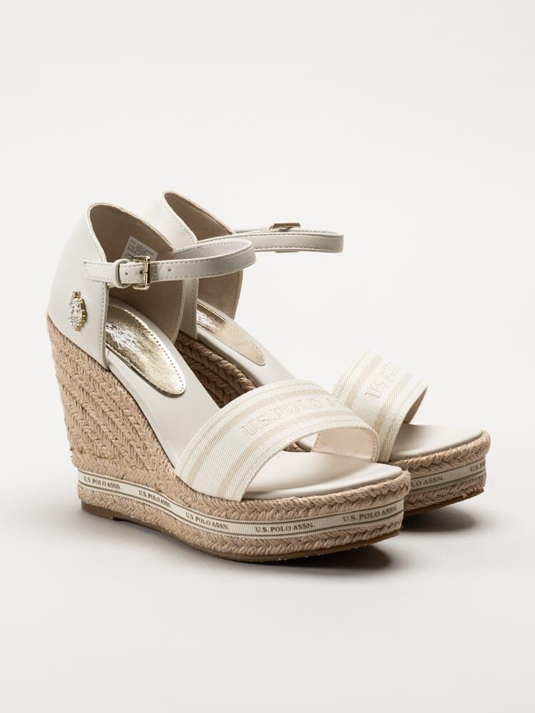 U.S. Polo Assn. - Aylin009 - Ljusbeige kilklackade sandaletter