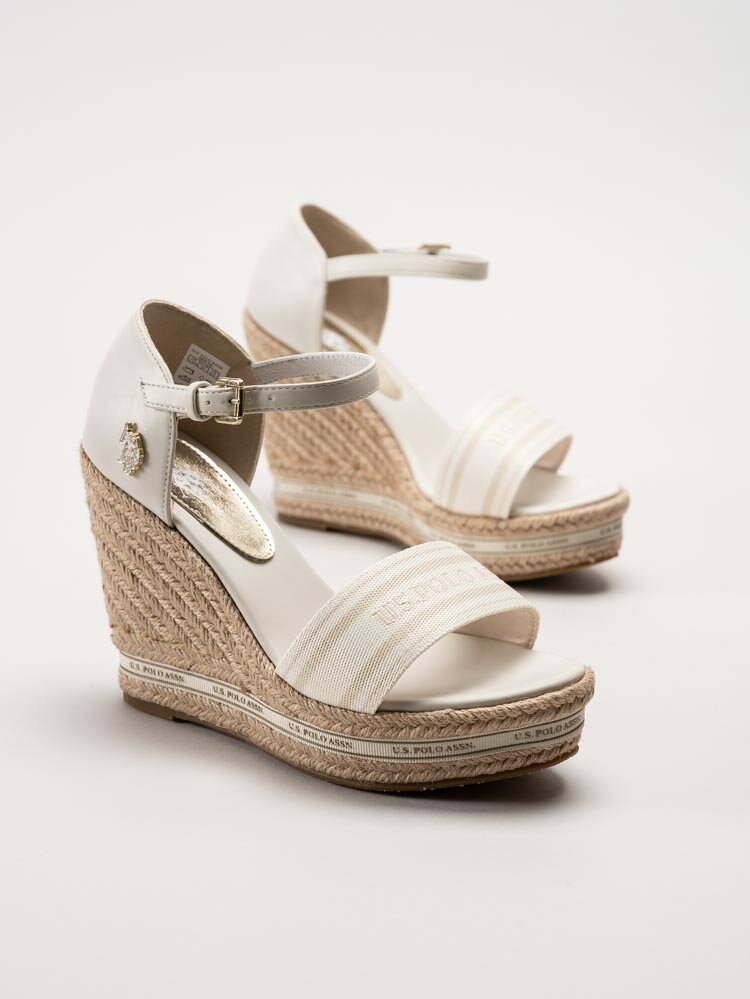 U.S. Polo Assn. - Aylin009 - Ljusbeige kilklackade sandaletter