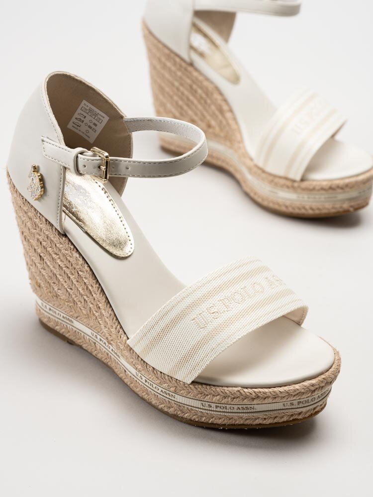 U.S. Polo Assn. - Aylin009 - Ljusbeige kilklackade sandaletter