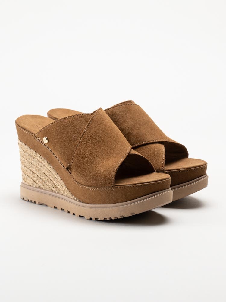 UGG - W Abbot Slide - Bruna kilklackade slip in sandaletter