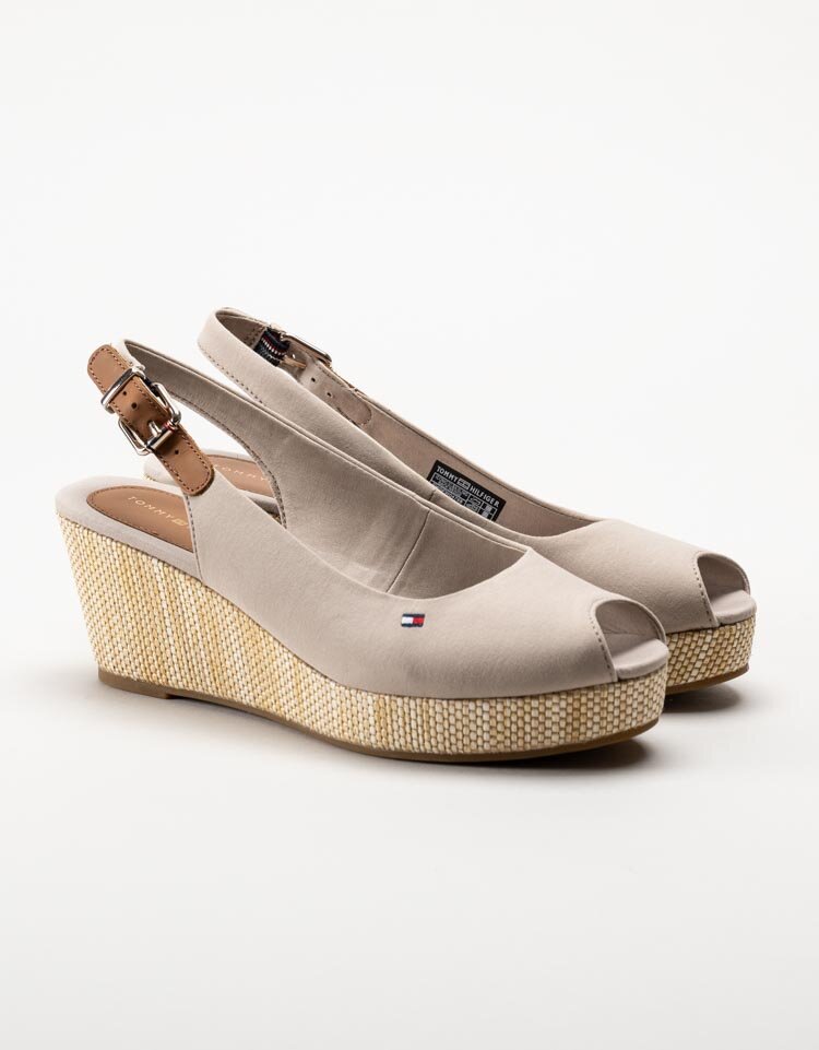 Tommy Hilfiger - Iconic Elba Sling - Beige kilklackade sandaletter