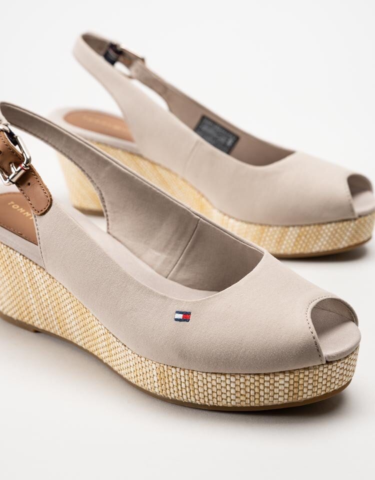 Tommy Hilfiger - Iconic Elba Sling - Beige kilklackade sandaletter