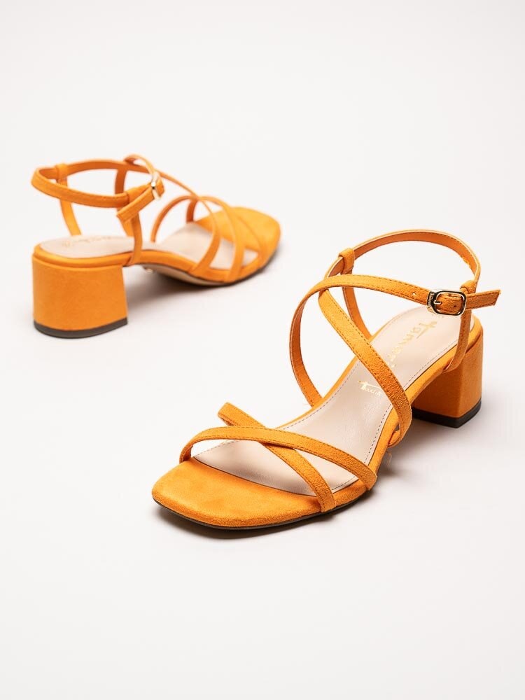 Tamaris - Orange sandaletter i mockaimitation