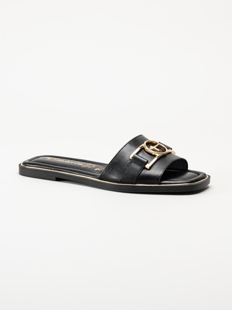 Tamaris - Svarta slip in sandaler i skinn