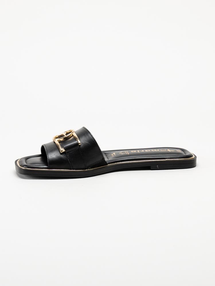 Tamaris - Svarta slip in sandaler i skinn