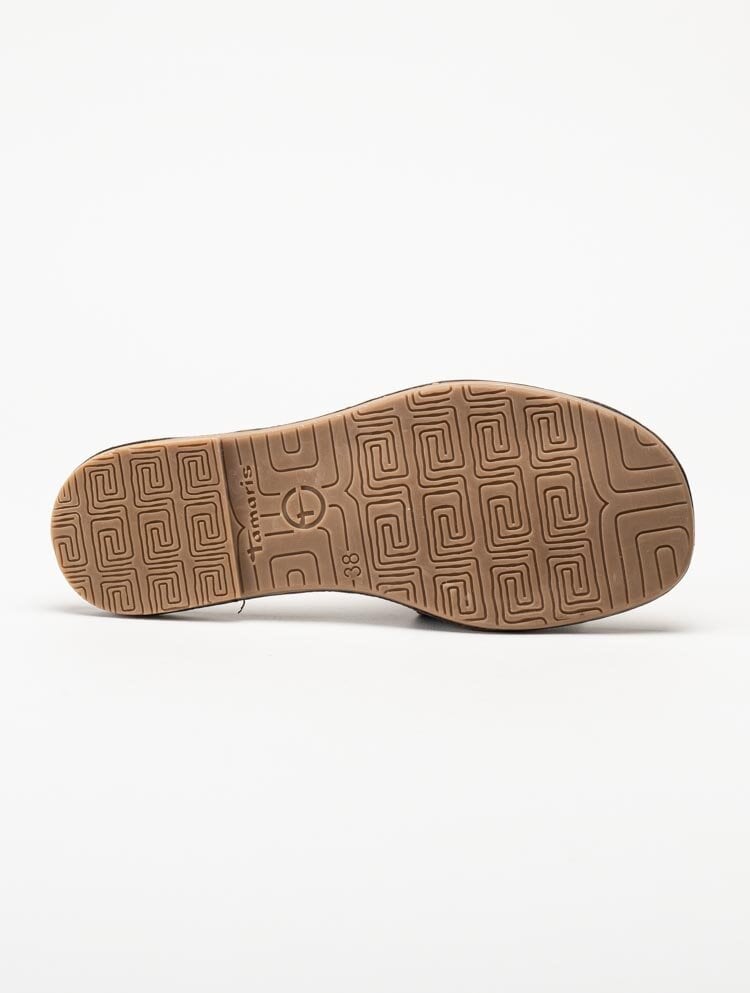 Tamaris - Mörkbruna slip in sandaler i skinn