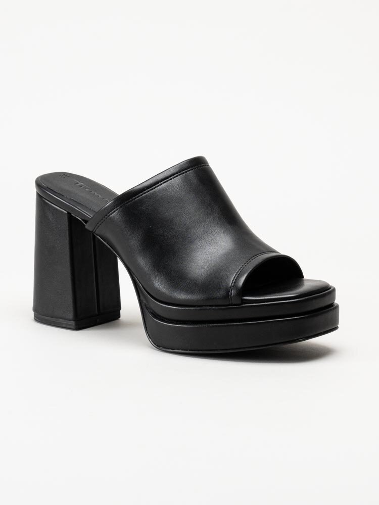 Tamaris - Svarta slip in sandaletter med platå