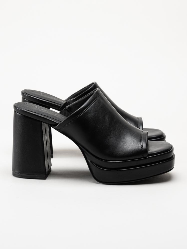 Tamaris - Svarta slip in sandaletter med platå